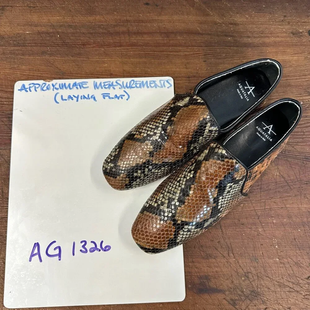 Aquatalia Revy Snake Embossed Weatherproof Loafer 7.5